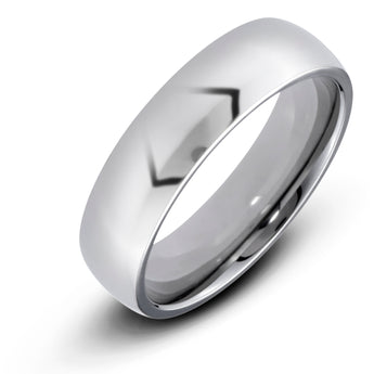 Men's Stainless Steel Flat 4mm Polished Comfort Fit Wedding Band Ring - Birthstone Company
