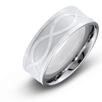 Men's Stainless Steel Flat 4mm Polished Comfort Fit Wedding Band Ring - Birthstone Company