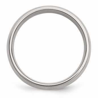 Stainless Steel 14k Yellow Inlay 8mm Brushed Band