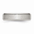 Stainless Steel Ridged Edge 6mm Satin and Polished Band