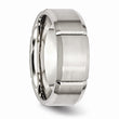 Stainless Steel Beveled Edge Grooved 8mm Brushed/Polished Band