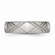 Stainless Steel Criss-cross Design 6mm Brushed and Polished Band