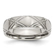 Stainless Steel Criss-cross Design 6mm Brushed and Polished Band