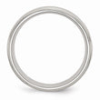 Stainless Steel Sterling Silver Inlay Ridged Edge Brushed and Polished Band