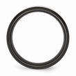 Stainless Steel Beveled Edge Black IP-plated 8mm Brushed Band