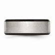 Stainless Steel Beveled Edge Black IP-plated 8mm Brushed Band