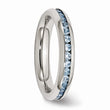Stainless Steel 4mm December Teal CZ Ring