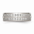 Stainless Steel 7mm Double Row CZ Ring