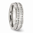 Stainless Steel 7mm Double Row CZ Ring