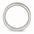 Stainless Steel 8mm Brown IP-plated Polished w/Brushed Center Band