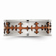 Stainless Steel Brown IP-plated Crosses Ring
