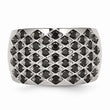 Stainless Steel Black CZs Polished Ring