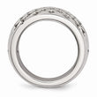 Stainless Steel White CZs Polished Ring