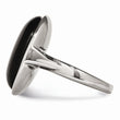 Stainless Steel Black Agate Size 6 Ring