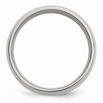 Stainless Steel and 14k Yellow Inlay 8mm Polished Band