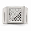 Stainless Steel Black & White Diamond Ring