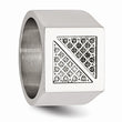 Stainless Steel Black & White Diamond Ring