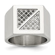 Stainless Steel Black & White Diamond Ring