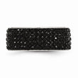 Stainless Steel Black Crystal 9mm Eternity Ring