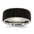 Stainless Steel Black Crystal 9mm Eternity Ring