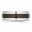 Stainless Steel Base with Polished Black Ceramic Center Band