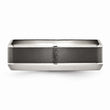 Stainless Steel Base w/Brushed Black Ceramic Center Beveled Band
