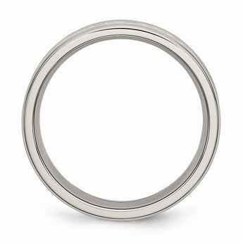 Stainless Steel Polished w/ Grey Carbon Fiber Inlay 6mm Band