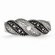 Stainless Steel Black and Clear CZ Ring - Birthstone Company