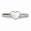Stainless Steel Polished Twisted Heart Ring