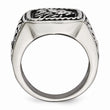Stainless Steel Antiqued Lion Ring