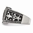 Stainless Steel Antiqued Lion Ring