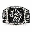 Stainless Steel Antiqued Lion Ring