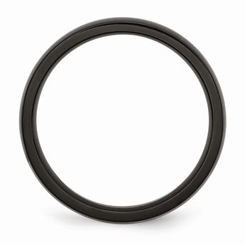 Stainless Steel 4mm Black IP-plated Polished Band