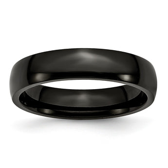 Stainless Steel 5mm Black IP-plated Polished Band