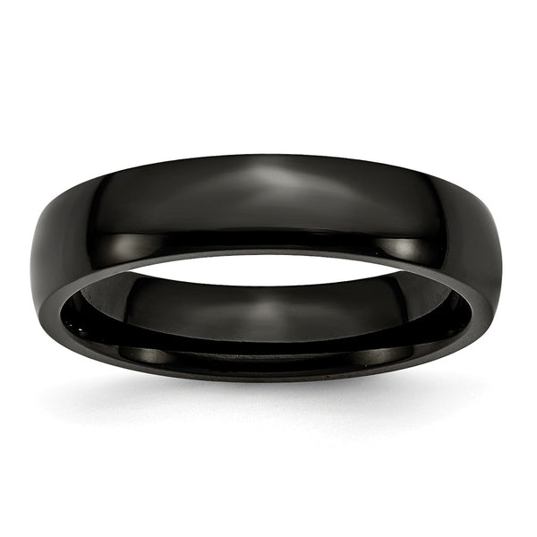 Stainless Steel 5mm Black IP-plated Polished Band