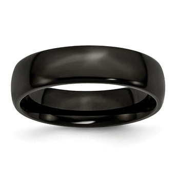 Stainless Steel 6mm Black IP-plated Polished Band