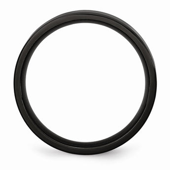 Stainless Steel 5mm Black IP-plated Polished Flat Band