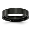 Stainless Steel 5mm Black IP-plated Polished Flat Band