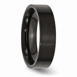 Stainless Steel 6mm Black IP-plated Brushed Flat Band - Birthstone Company
