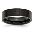 Stainless Steel 6mm Black IP-plated Brushed Flat Band - Birthstone Company