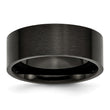 Stainless Steel 8mm Black IP-plated Brushed Flat Band