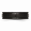 Stainless Steel 6mm Black IP-plated Brushed Center/Polished Edges Band