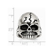 Stainless Steel Polished and Antiqued Skull Ring