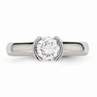 Stainless Steel Polished CZ Ring