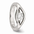 Stainless Steel Polished CZ Ring