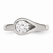 Stainless Steel Polished CZ Ring