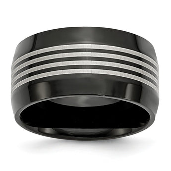 Stainless Steel Polished Black IP-plated 12.00mm Band