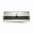 Stainless Steel Polished Black Ceramic Inlay 9.00mm Band