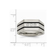 Stainless Steel Brushed Black IP-plated CZs Ring