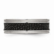 Stainless Steel Polished Black IP-plated/Genuine Stingray Textured Ring